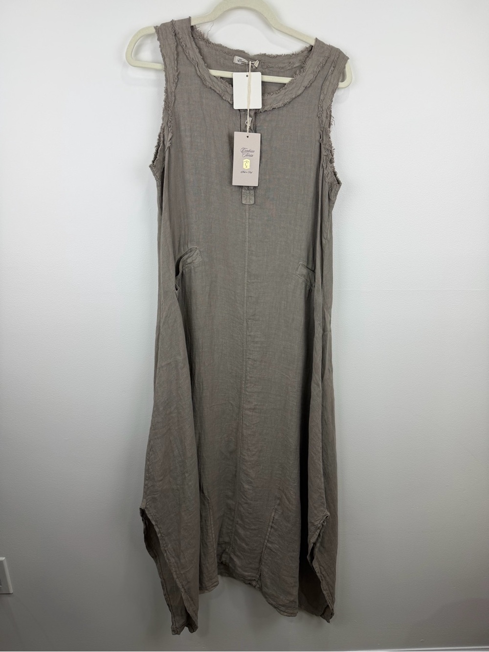 Contessa Teresa Pure Linen Made in Italy Lagenlook Dress NWT